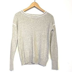 Banana Republic Wool Merino Cashmere Blend Sweater Crew Neck Womens Heather Gray